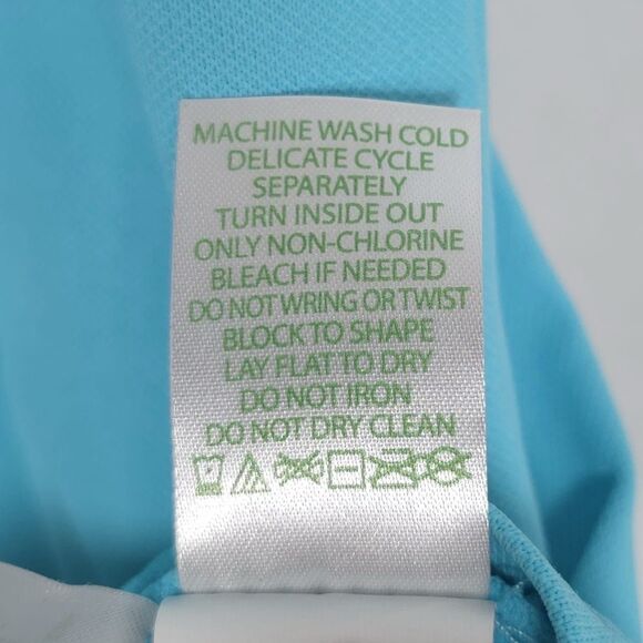 Lilly Pulitzer SMALL Top UPF 50+ Luxletic Martina Polo Blue Sleeveless Ruffle - Picture 10 of 11